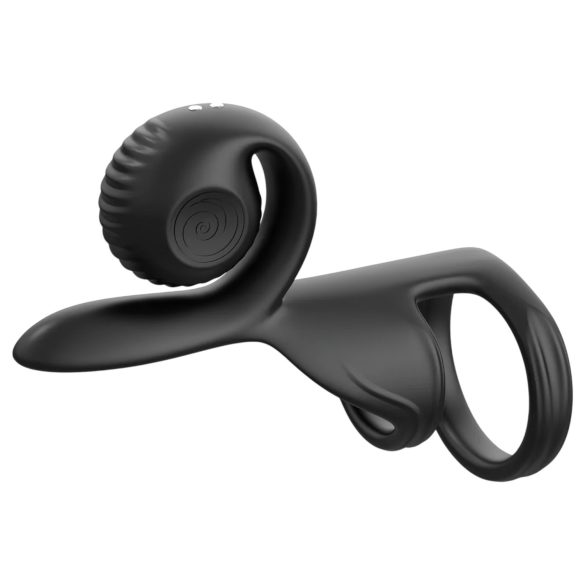 Snail Vibe Jovi - anel peniano com vibrador para casais - silicone preto