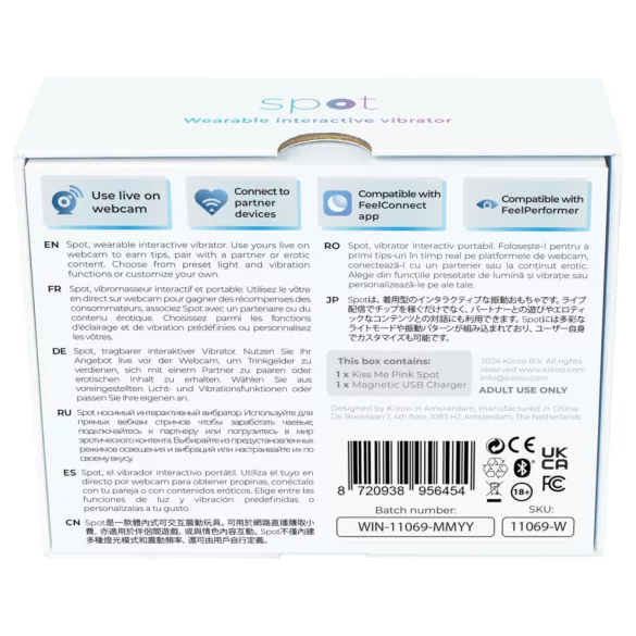 Kiiroo Spot - ovo vibratório - estimulação - silicone rosa