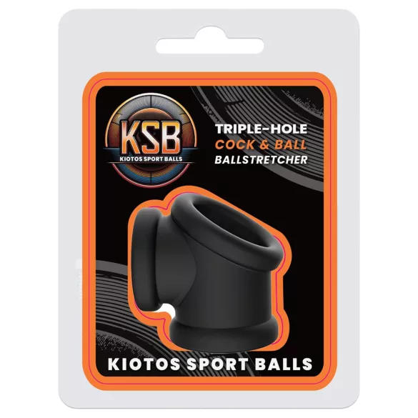 Kiotos - anel de alongamento peniano e testicular de silicone (preto)