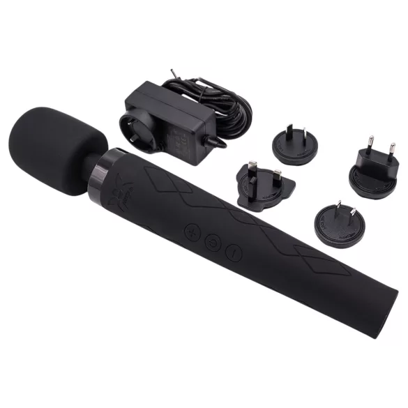 Pixey Deluxe Black Velvet - vibrador tipo varinha M (preto)