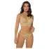 Zôf Rosie - conjunto de sutiã com alças neon e tanga (nude/verde)