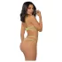 Zôf Rosie - conjunto de sutiã com alças neon e tanga (nude/verde)