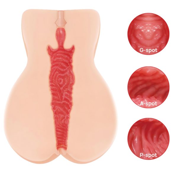 Kokos Onahole 004 - masturbador vagina dupla camada - cor natural