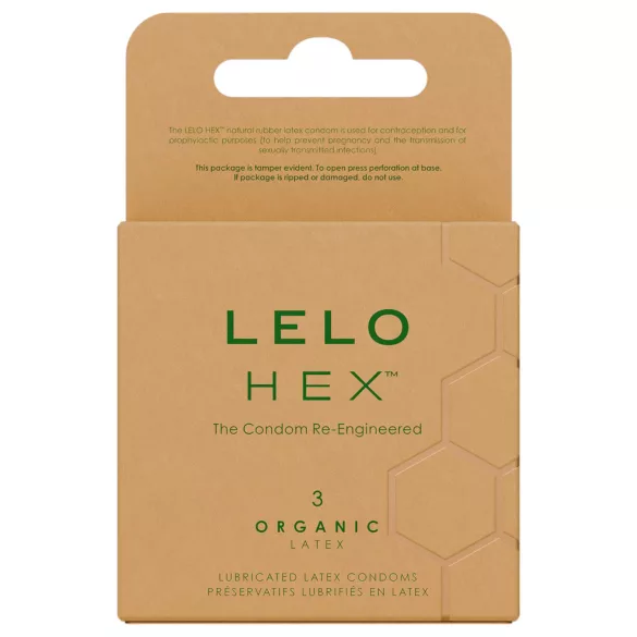 LELO Hex Organic - preservativo ultra fino - látex - caixa com 3