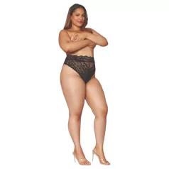 Dreamgirls - calcinha cintura alta rendada - preta - 2XL