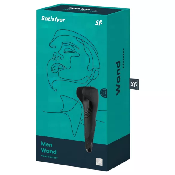 Satisfyer Men Wand - vibrador peniano recarregável à prova d'água - preto