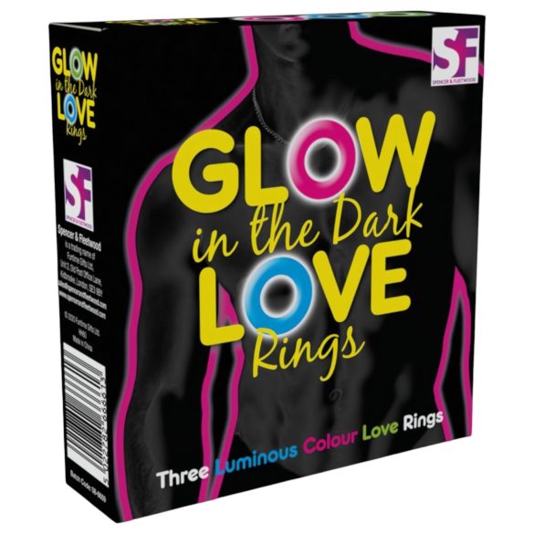 Love Rings - anel peniano que brilha no escuro - kit com 3 peças