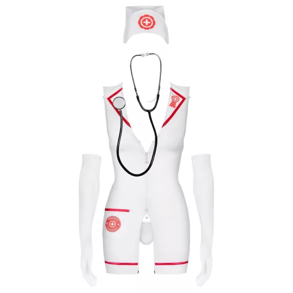Obsessive - fantasia enfermeira feminina - branco - tamanho S/M
