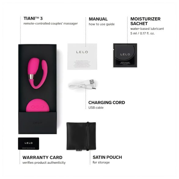 LELO Tiani 3 - vibrador para casais - controle remoto - silicone rosa
