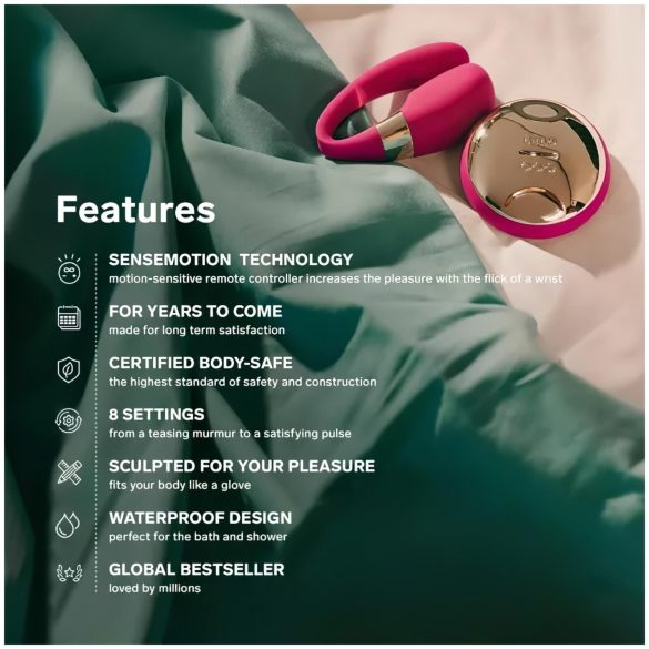 LELO Tiani 3 - vibrador para casais - controle remoto - silicone rosa