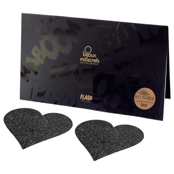 Bijoux Indiscrets - adesivo de mamilo coração - preto