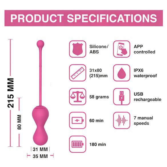 Magic Motion Kegel Master - Duo de bolas de geisha inteligentes (rosa)