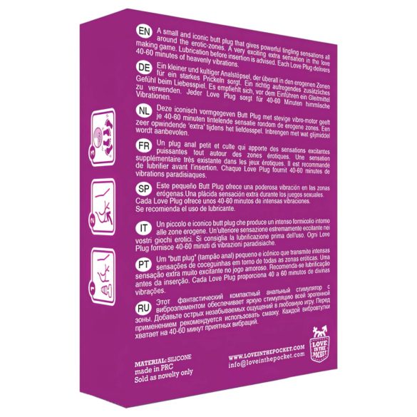 Love Plug - vibrador anal pequeno - silicone preto