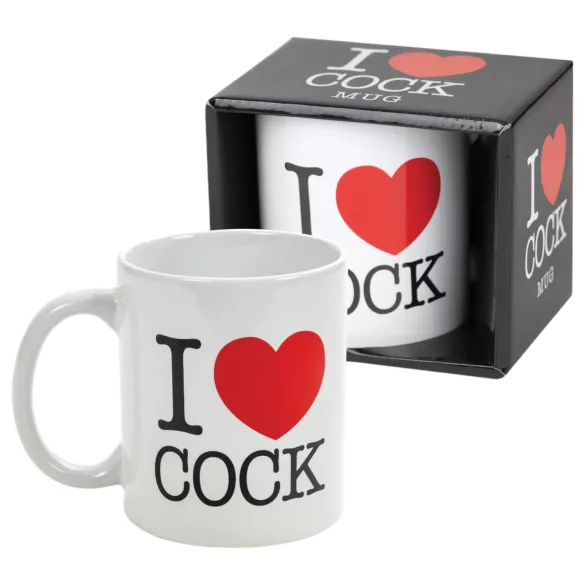 I Love Cock - caneca, presente erótico (branca)