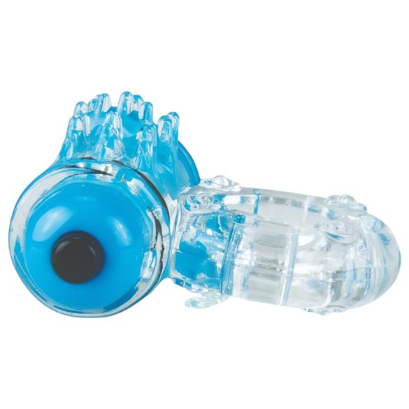 Screaming Color Pop - anel peniano vibratório - silicone transparente azul