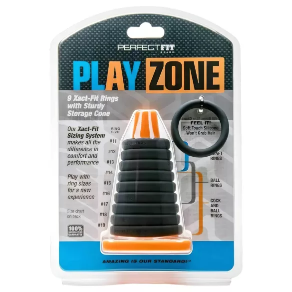 Perfect Fit - Play Zone - conjunto de anéis e extensores para pénis (9 peças)