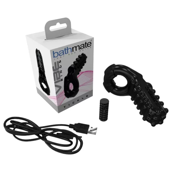 Bathmate - anel peniano vibratório - silicone preto