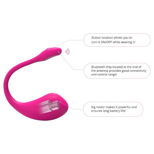 Lovense Lush 2 - vibrador bullet bluetooth - rosa