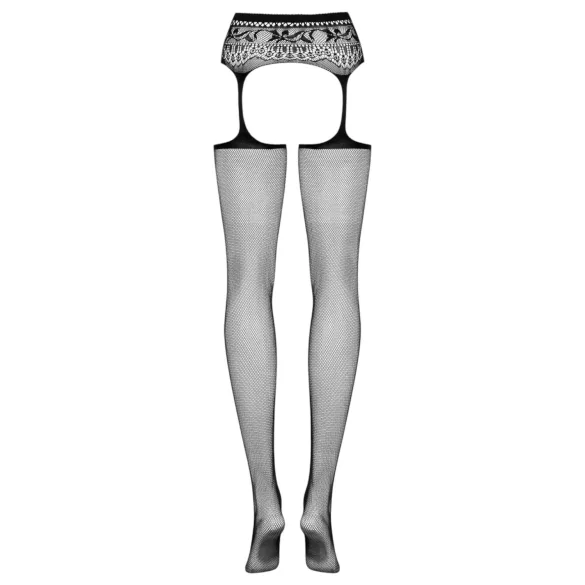 Obsessive - conjunto lingerie c/ cinta-liga floral - preto (S-L)