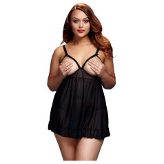 BACI Plus Size - babydoll aberto, poá preto (XL-XXL)