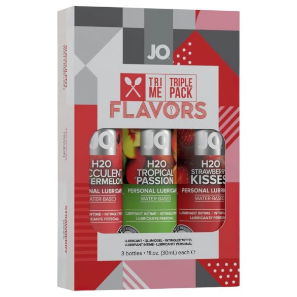 JO System Flavors - lubrificante com sabor - kit 3x30ml