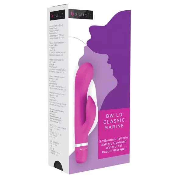 B SWISH Bwild Marine - vibrador ponto G e clitóris com braço - silicone pink
