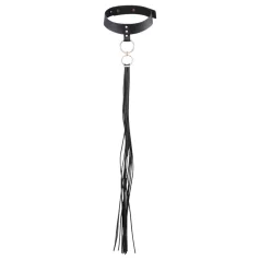   Bijoux Indiscrets - chicote com coleira - couro sintético preto