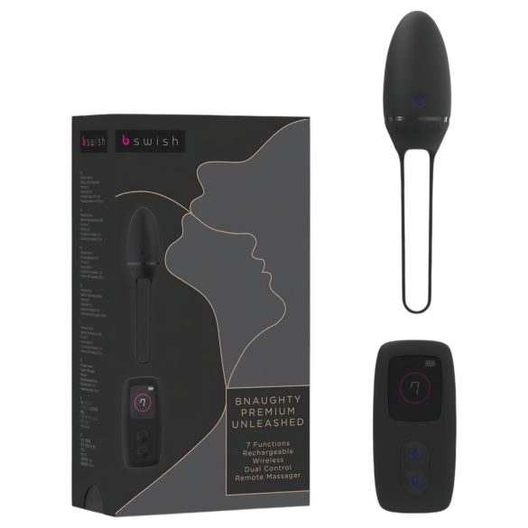 B SWISH Premium - ovo vibrador com controle remoto recarregável - preto