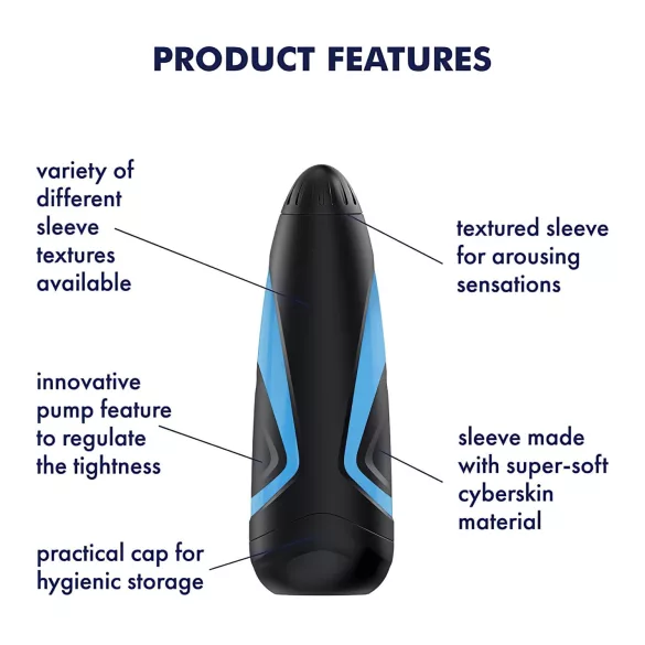 Satisfyer Men One - masturbador masculino de sucção - azul/preto