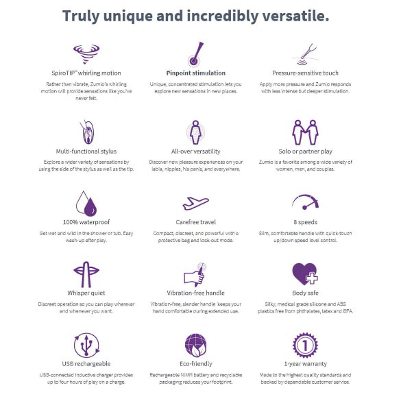 Zumio Soft - vibrador clitoriano recarregável - silicone lilás