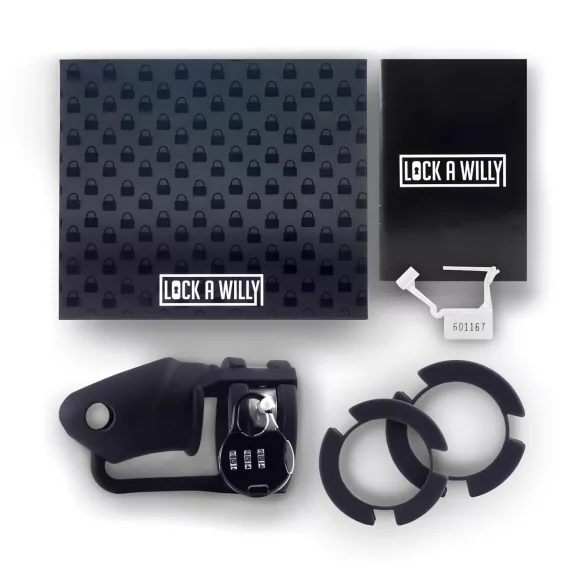 LOCK A WILLY - jaula peniana com cadeado - silicone preto