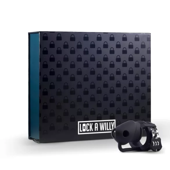 LOCK A WILLY - jaula peniana com cadeado - silicone preto
