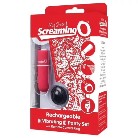 Screaming O - calcinha vibratória - vermelho (S-L)