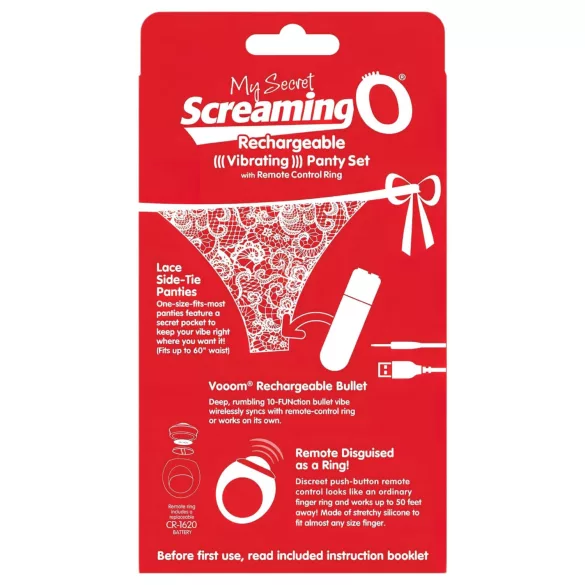 Screaming O - calcinha vibratória - vermelho (S-L)