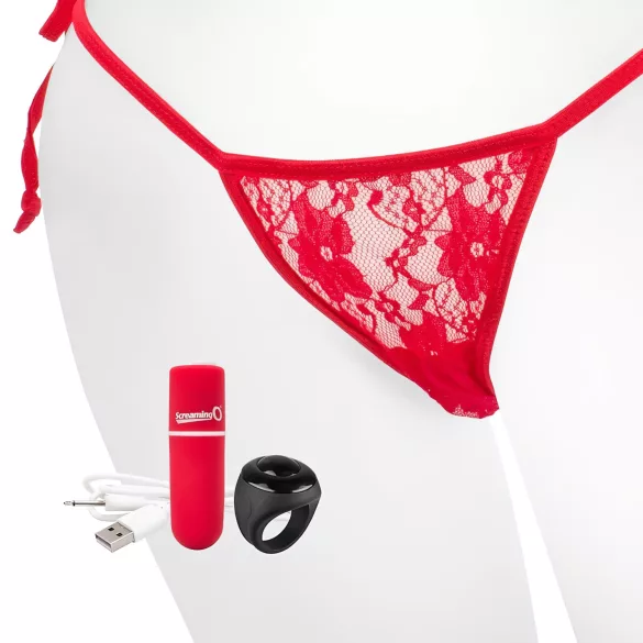 Screaming O - calcinha vibratória - vermelho (S-L)