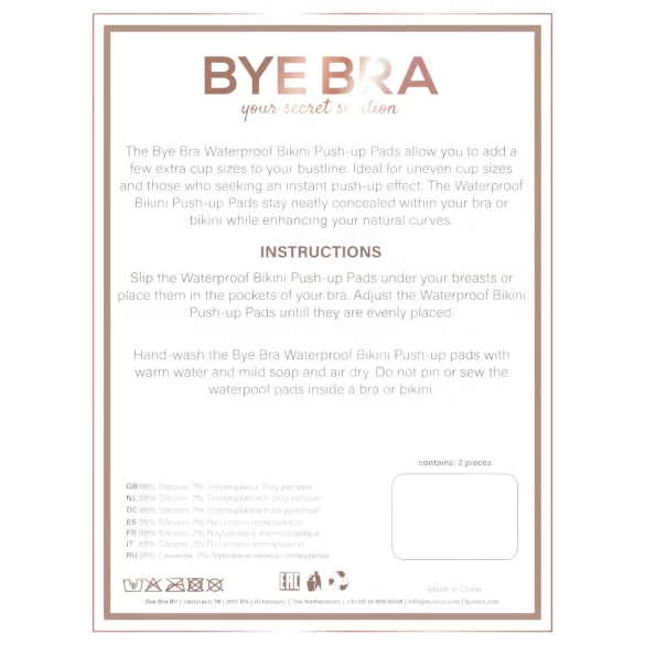 Bye Bra - adesivo levantador de seios à prova d'água - transparente