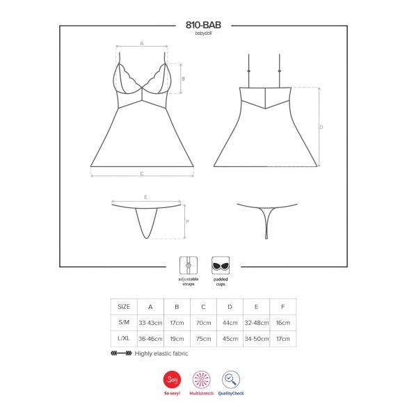 Obsessive - babydoll rendado e tanga - branco