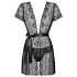 Obsessive - robe rendado e tanga - preto