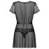 Obsessive - robe rendado e tanga - preto