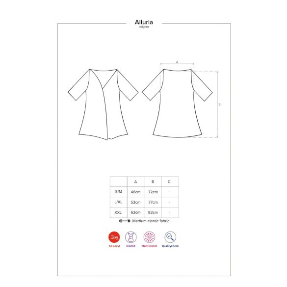 Obsessive - robe rendado e tanga - preto