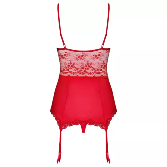Obsessive Lovica - top rendado com ligas e tanga (vermelho)