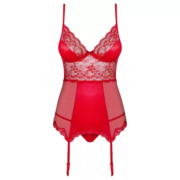 Obsessive Lovica - top rendado com ligas e tanga (vermelho)