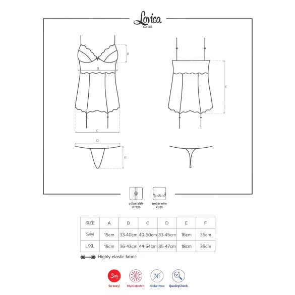 Obsessive Lovica - top rendado com ligas e tanga (vermelho)