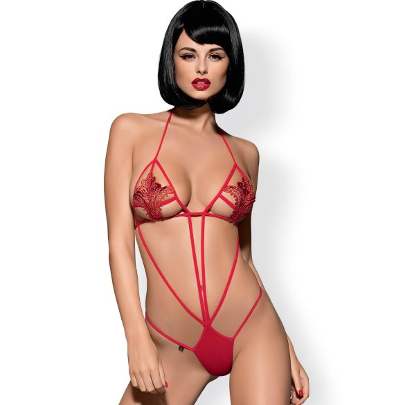 Obsessive Luiza - body rendado com tiras - vermelho (S/M)