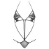 Obsessive Luiza - body de tiras com detalhe tulipa - preto (S/M)