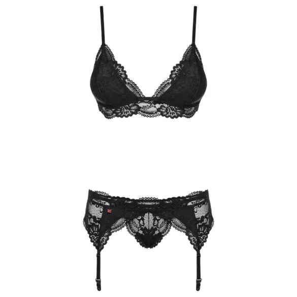 Obsessive - conjunto lingerie rendada - preto - L/XL