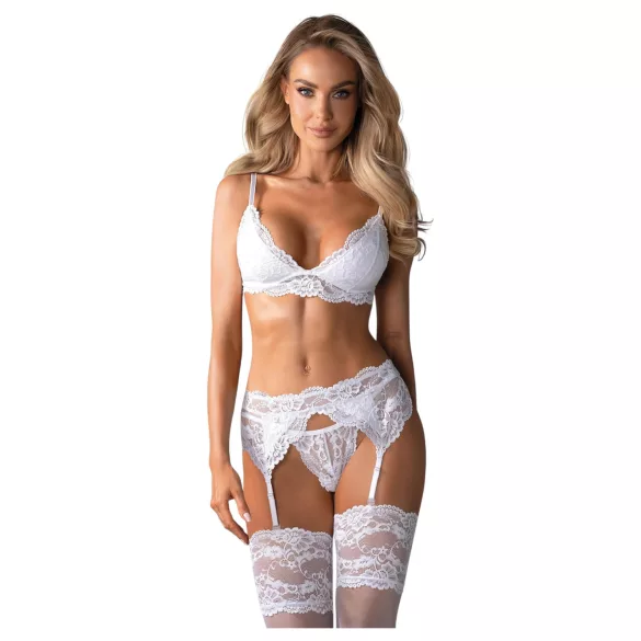 Obsessive - conjunto lingerie rendada - branco - L/XL