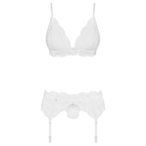 Obsessive - conjunto lingerie rendada - branco - L/XL