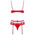 Obsessive Heartina - conjunto de lingerie - vermelho