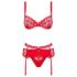 Obsessive Heartina - conjunto de lingerie - vermelho - L/XL